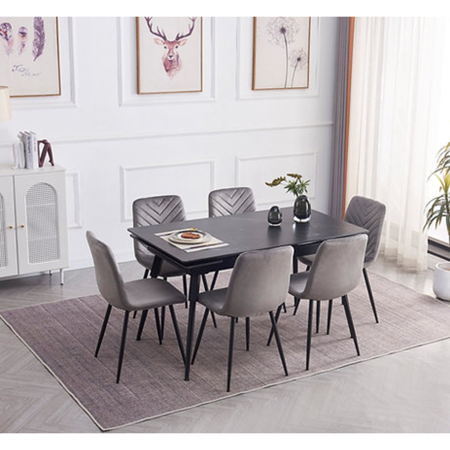 7pc Sintered Stone Dining Set IF 1816