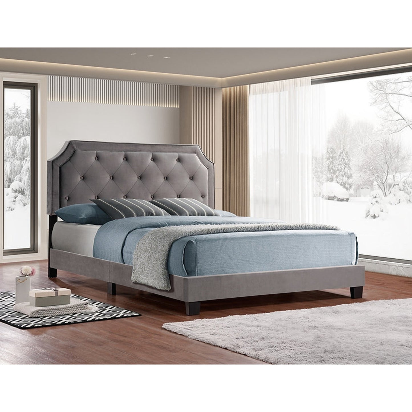 Diamond Pattern  Platform Bed IF 5610