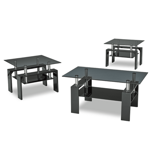 Black 3pc Coffee Table Set IF 2011