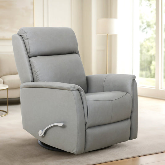 IF-6381 Leather Match Rocker Recliner - Pewter Grey