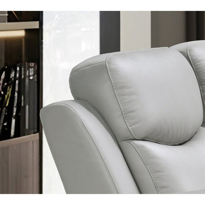 3pc Light Grey Power Recliner Set IF 8130 (Leather Match)