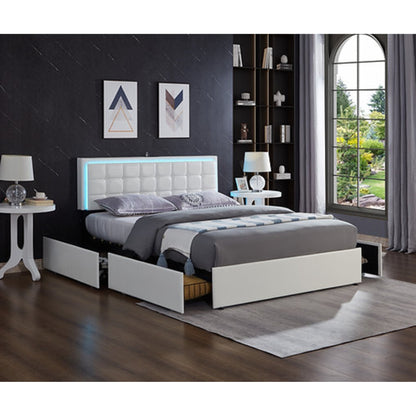Full Platform Bed IF 5400 - Black PU / White PU
