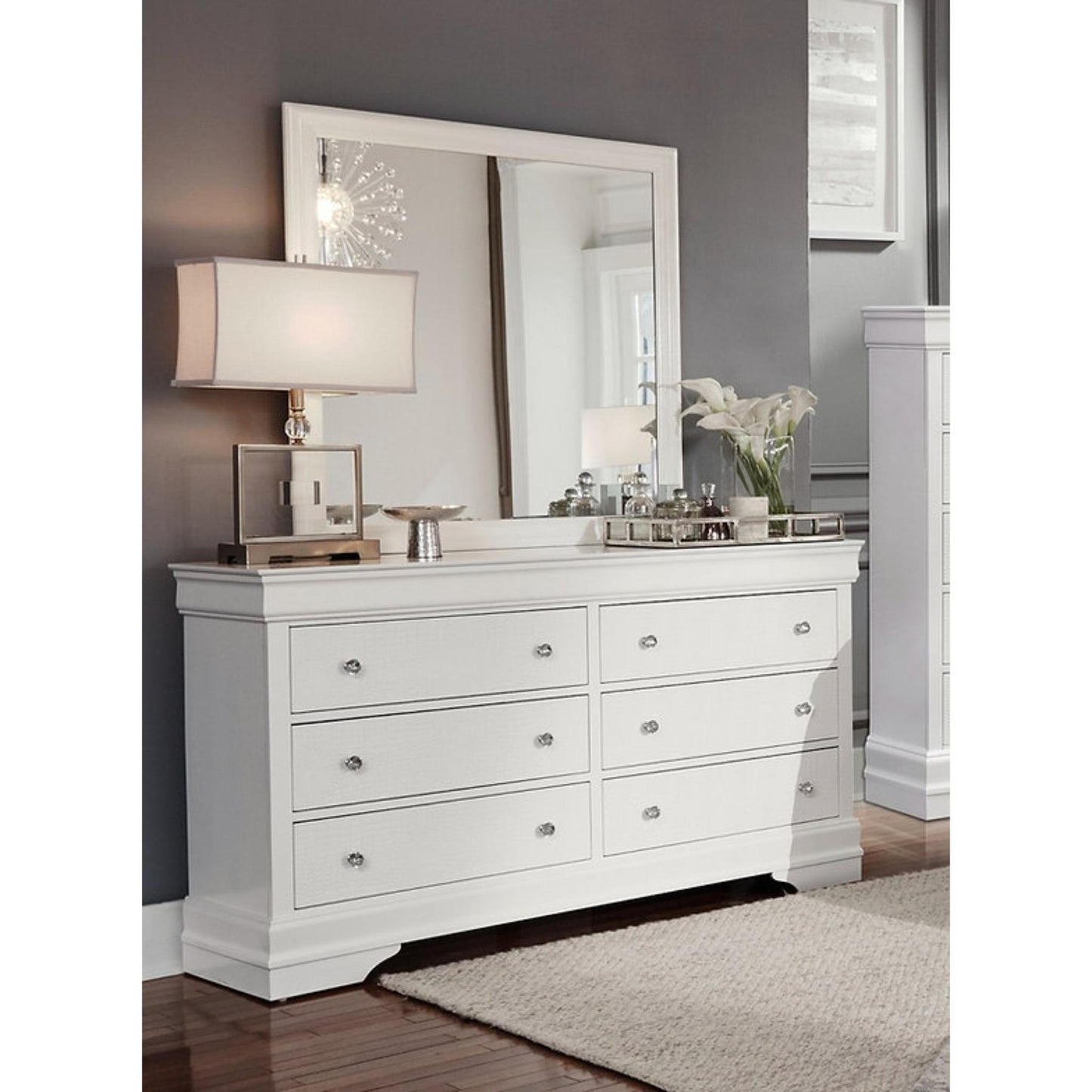 Pompei (White) Dresser and Mirror
