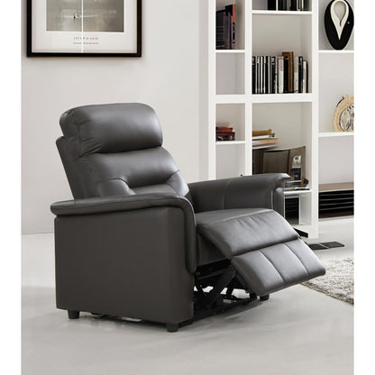 IF-8140 Leather Match Power Recliner - Brown