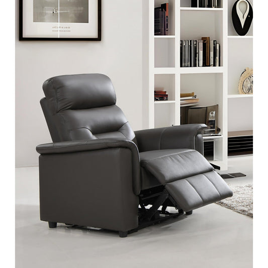 IF-8140 Leather Match Power Recliner - Brown
