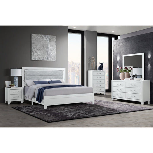 Lucia Double / Queen  6pc Bedroom Set - White