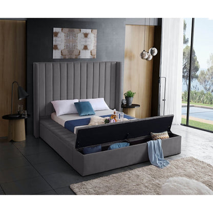 Queen Storage Platform Bed IF 5723 - Creme / Grey