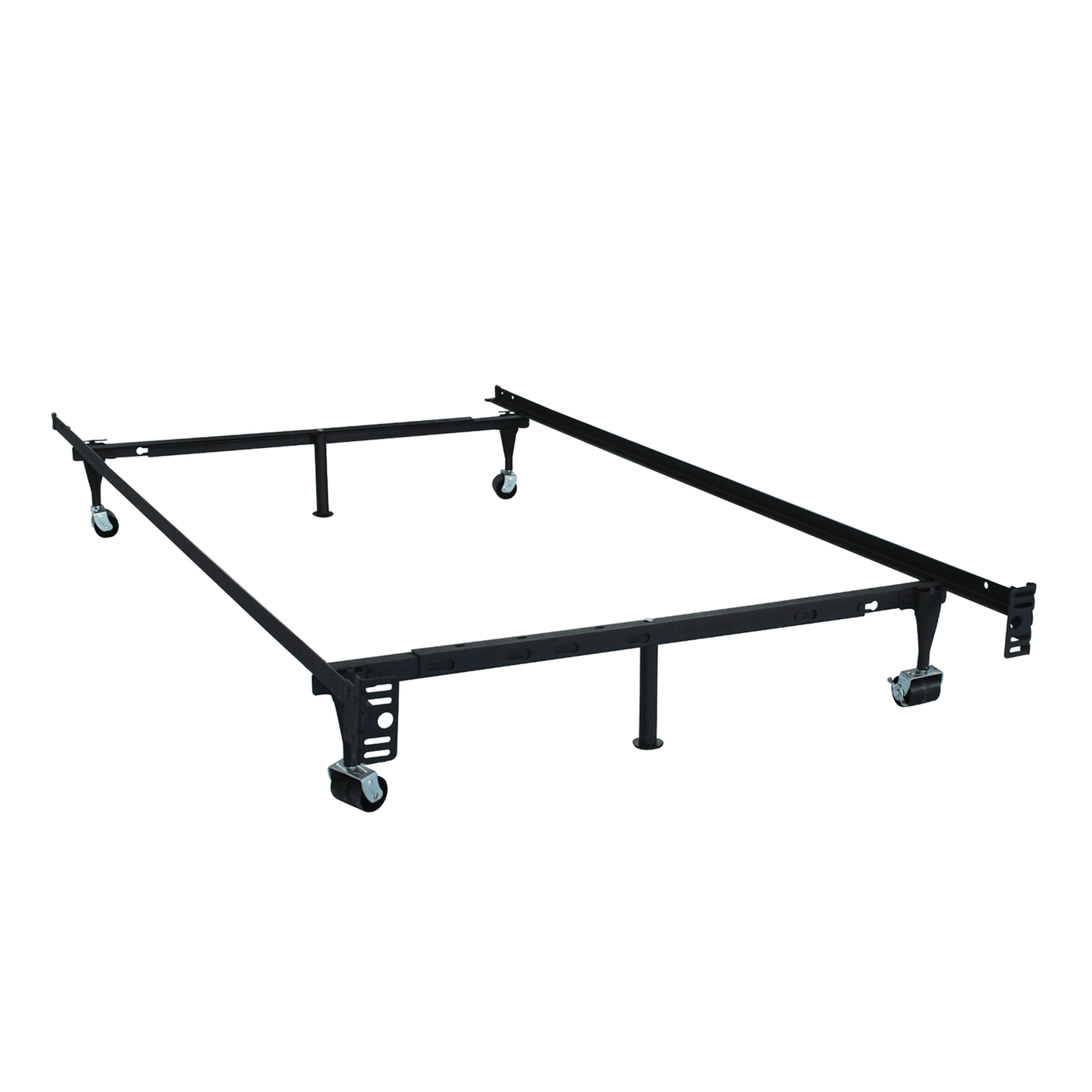 Adjustable Bed Frame   4 Wheels with Lock Option and 2 Glides