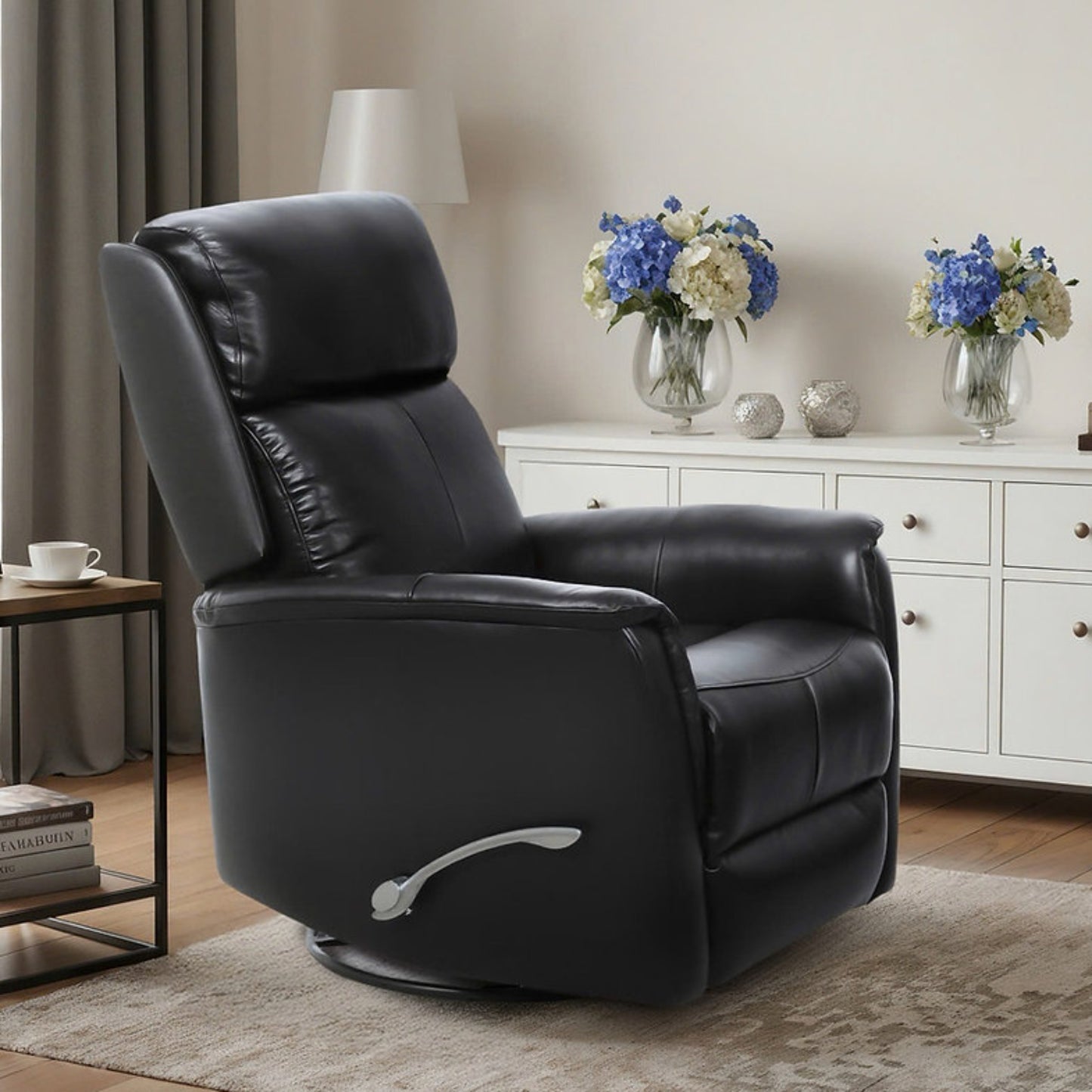 IF-6382 Leather Match Rocker Recliner - Blackberry