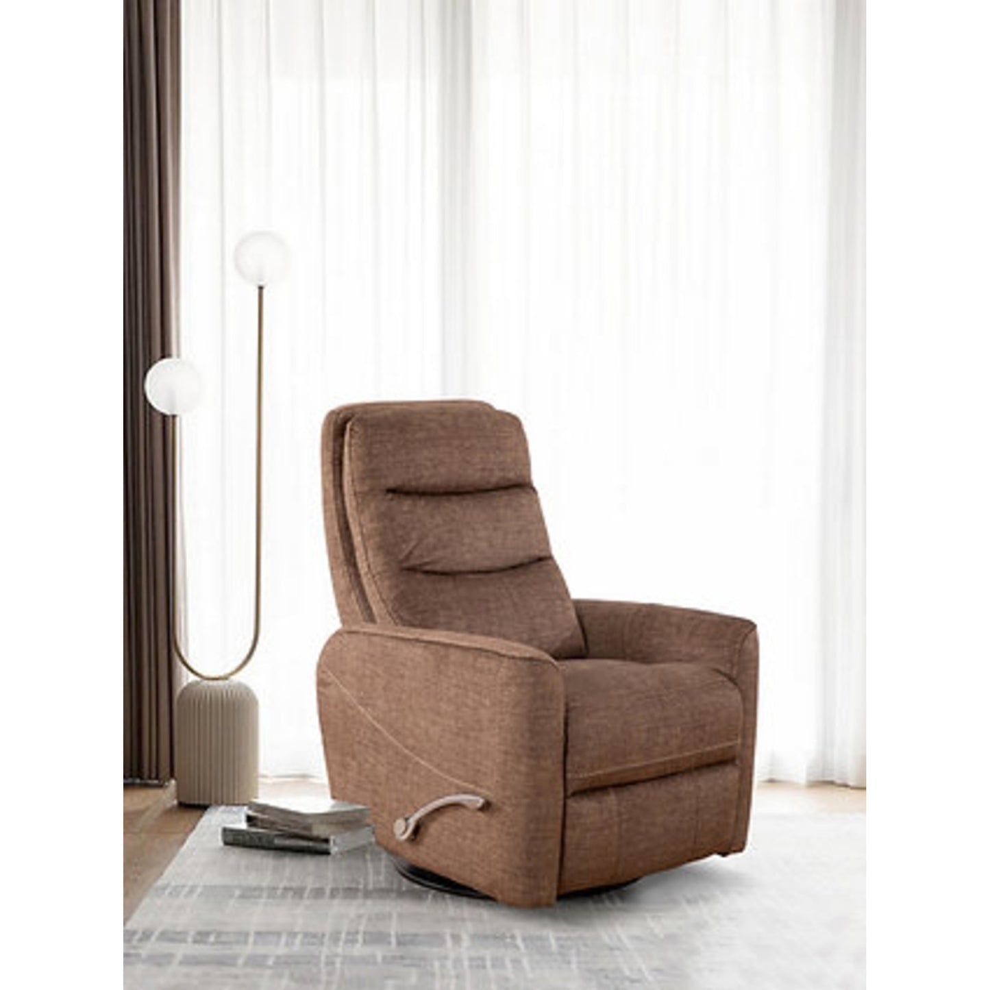 Chocolate Fabric Manual Recliner Chair IF 6322