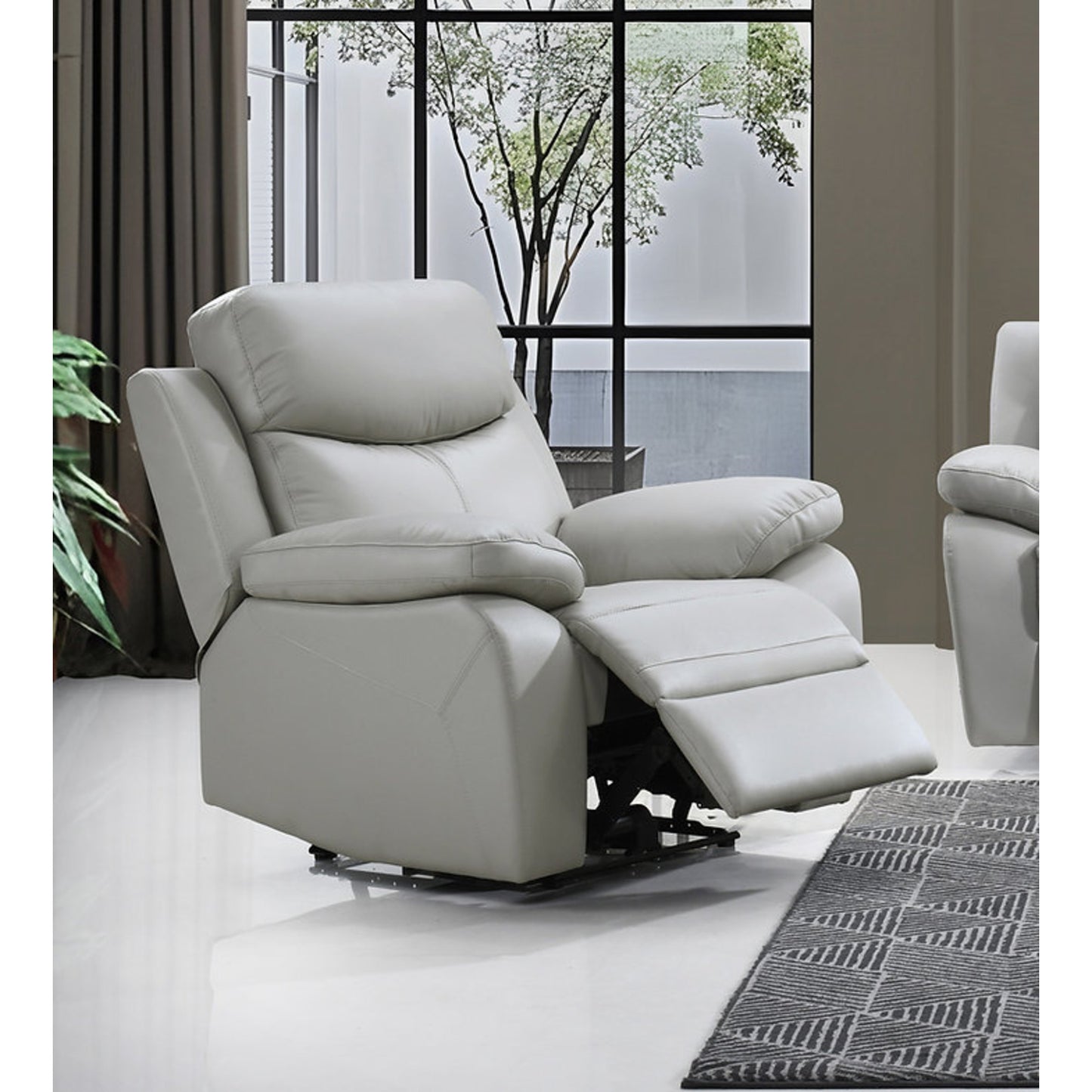 3pc Light Grey Power Recliner Set IF 8130 (Leather Match)