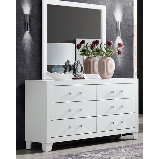 Lucia-White Dresser and Mirror