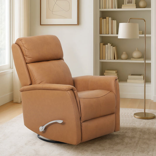 IF-6380 Leather Match Rocker Recliner - Caramel Brown