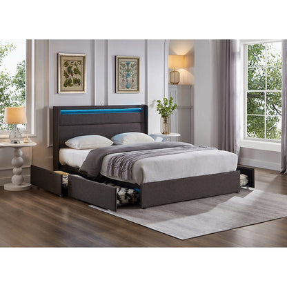 Contemporary Wingback Platform Bed IF 5343