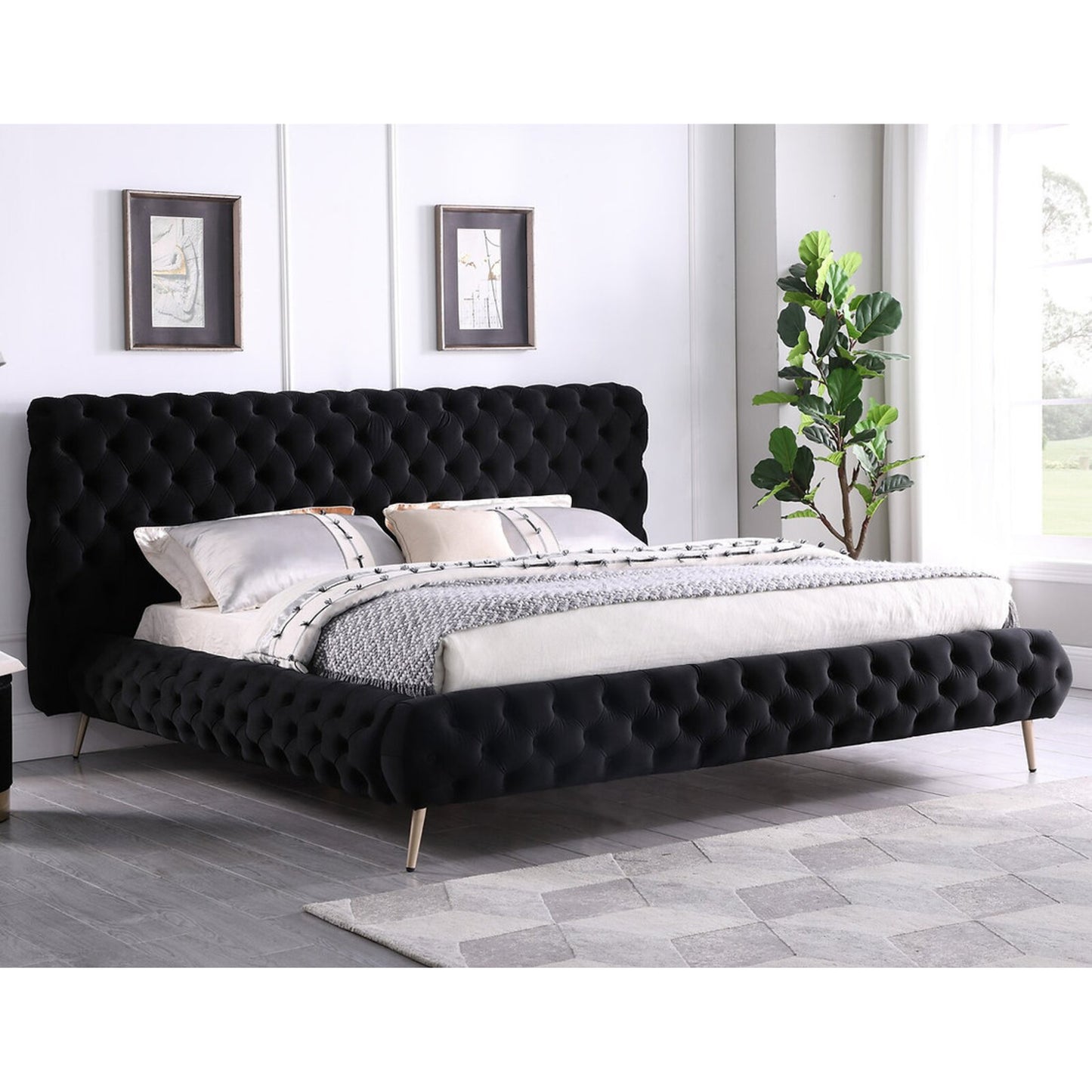 Black Platform Bed IF 5866