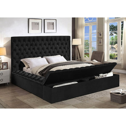 King Grey Storage Platform Bed IF 5790 - Grey / Creme / Black