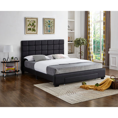 Queen Black PU Storage Platform Bed IF 5490