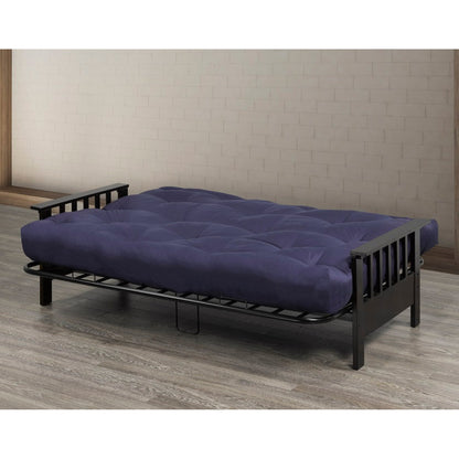 Metal Futon Frame With Espresso Wooden Arms