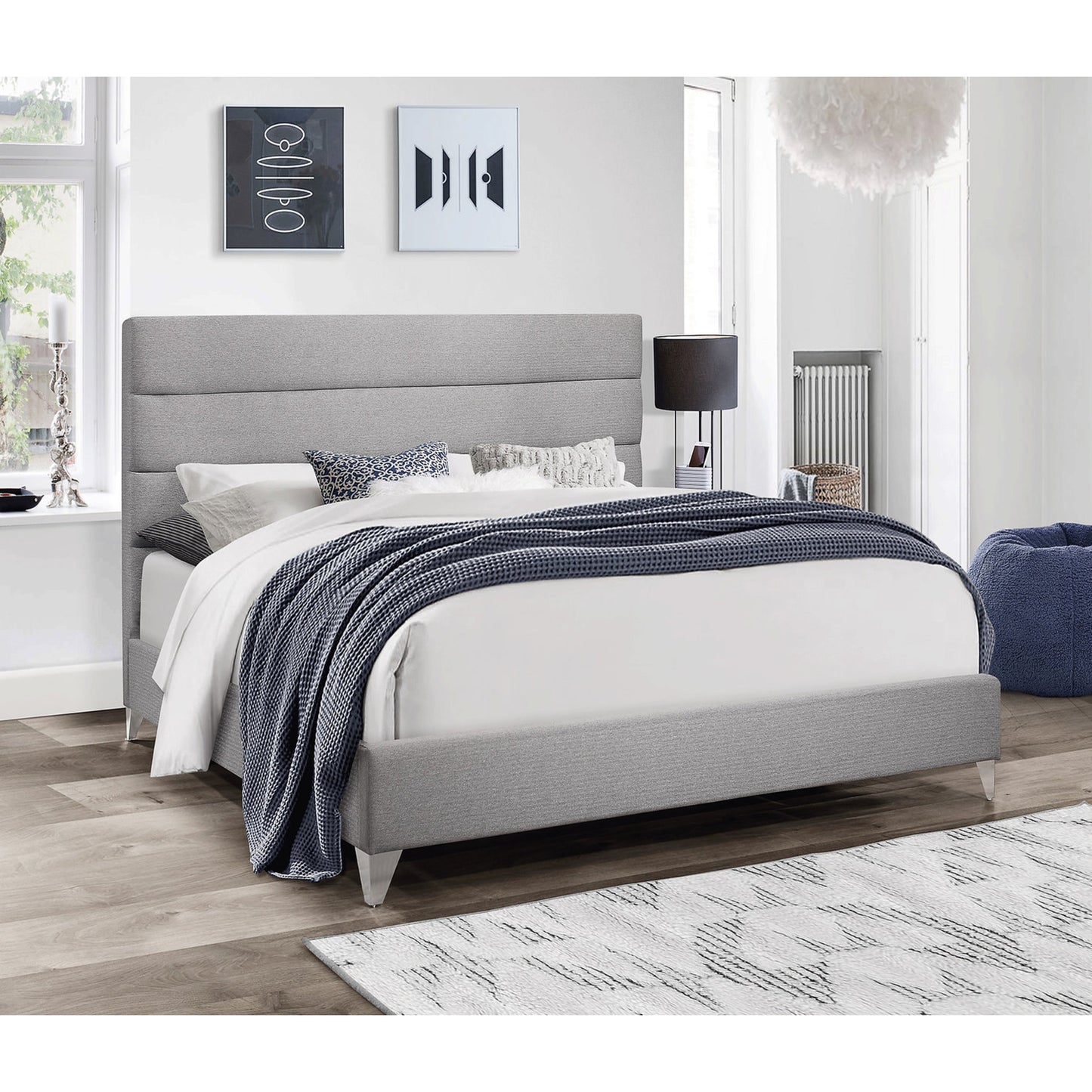 Grey Fabric Platform Bed IF 5235