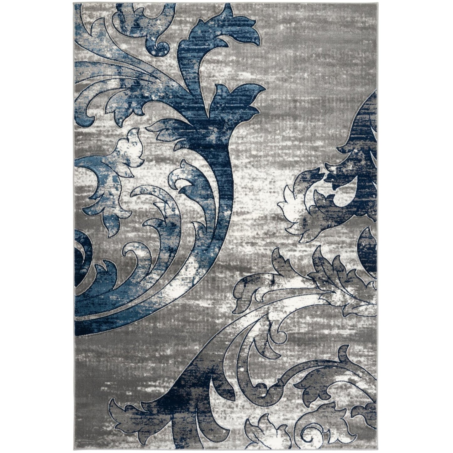 AREA RUG M- 4205 - Grey - Navy / Grey - Red / Cream - Red