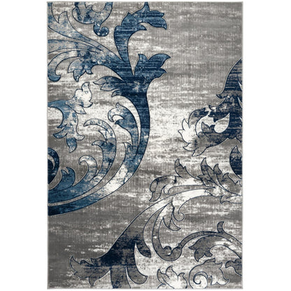 AREA RUG M- 4205 - Grey - Navy / Grey - Red / Cream - Red