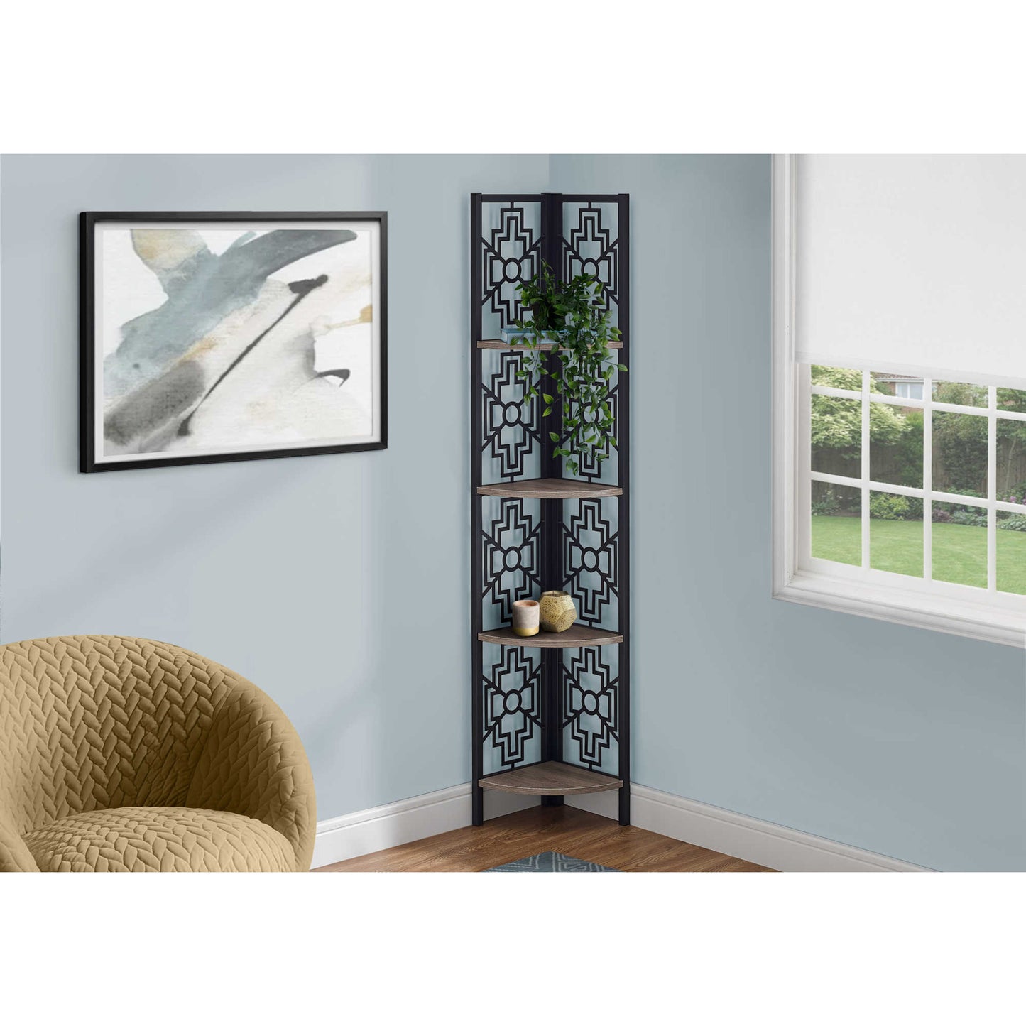 62" BOOKCASE M3623 - Espresso / White / Dark Taupe