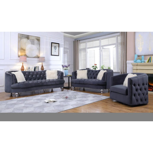 3Pc Sofa Set - 1757 Grey Collection