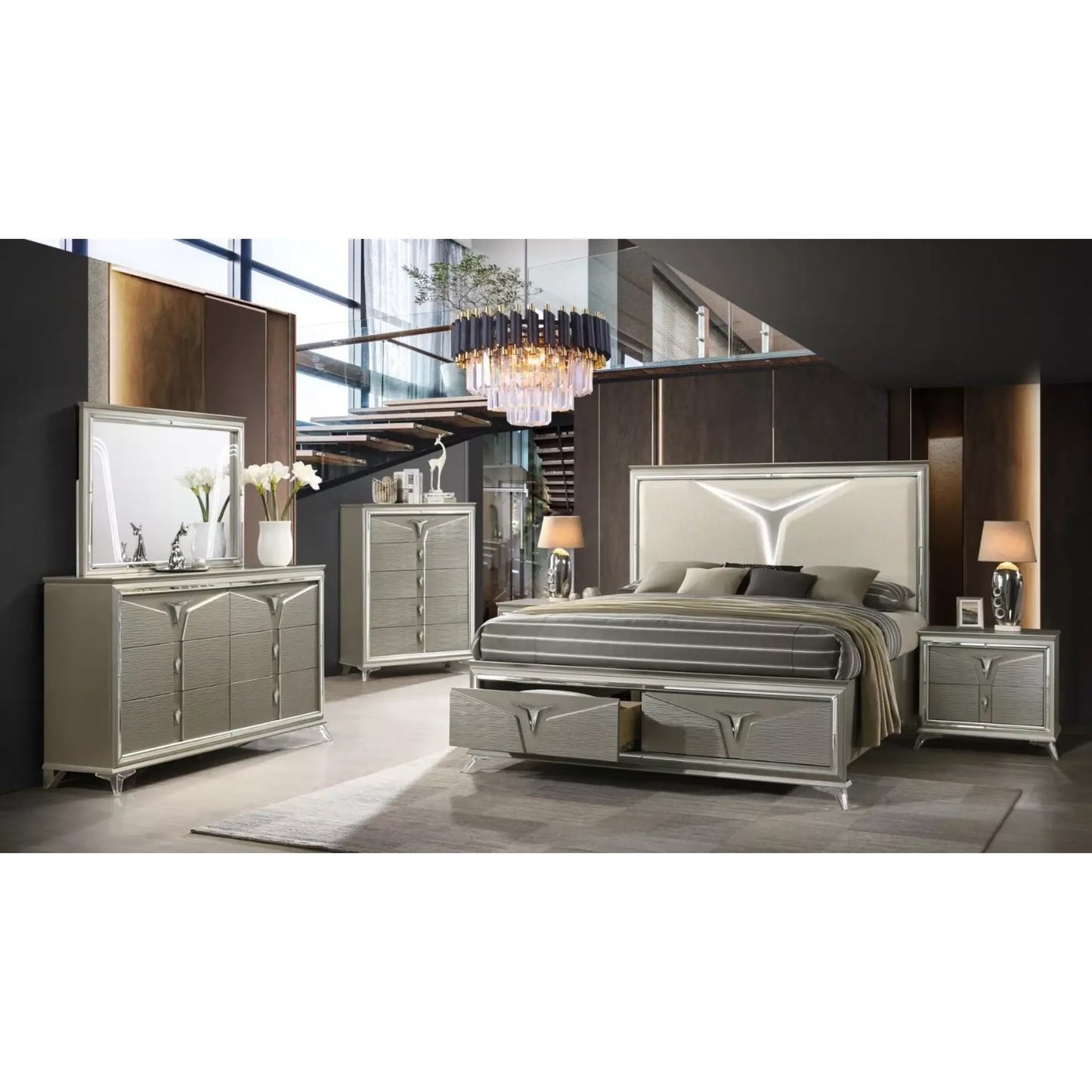 Samantha Bedroom Set B1591 (Olive Silver)