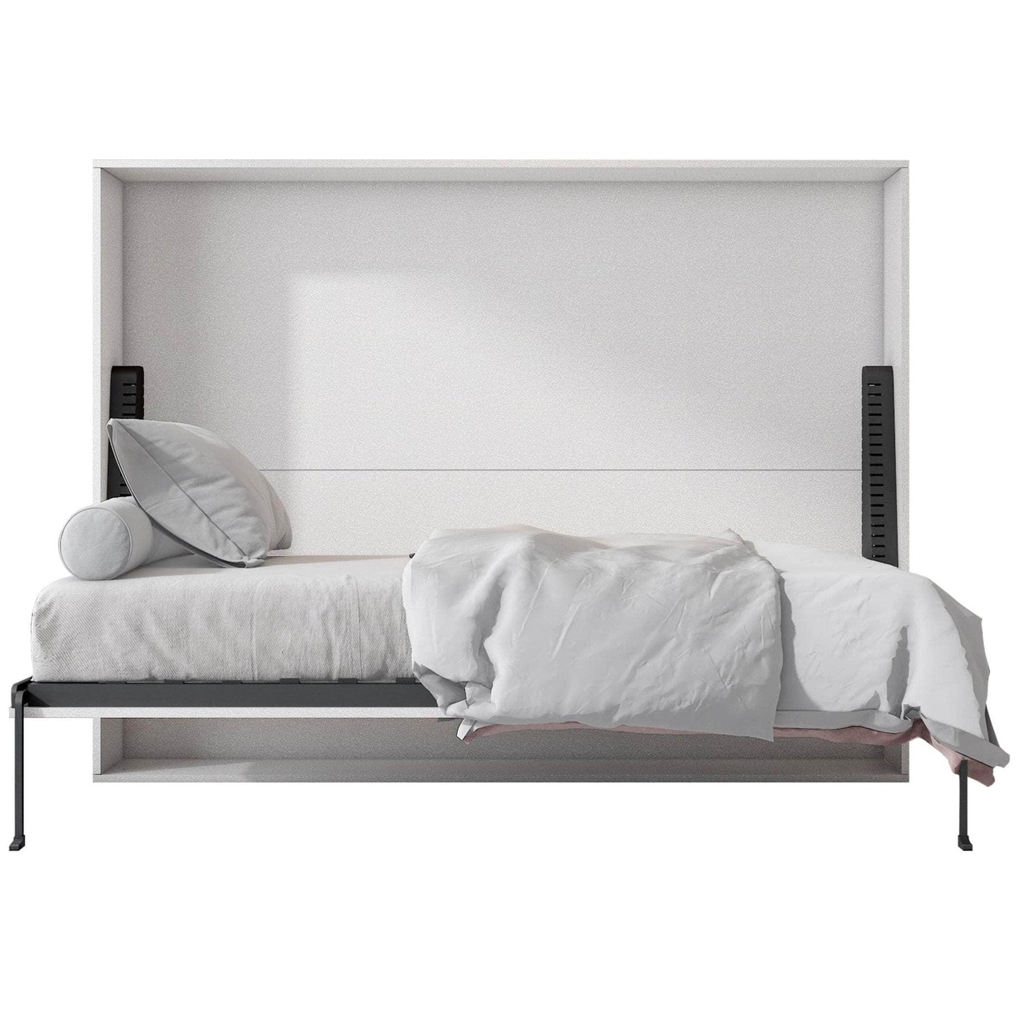 Heidi II White Horizontal Murphy Wall Pull Down Bed - Available in 3 Sizes