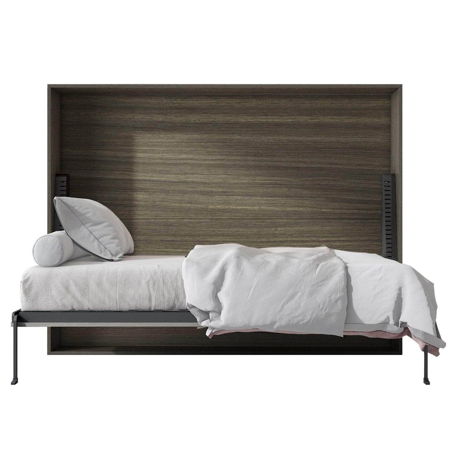 Heidi II Brown Horizontal Murphy Wall Pull Down Bed - Available in 3 Sizes