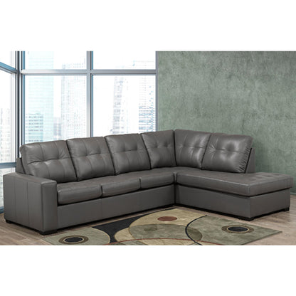 PennyLane Leather  2-Piece Sectional 9883 - Zurick Grey / Zurick Black